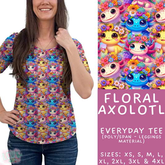 Batch #427 - August Request Run - Closes 10/9 - ETA late Nov - Floral Axolotl Everyday Tee