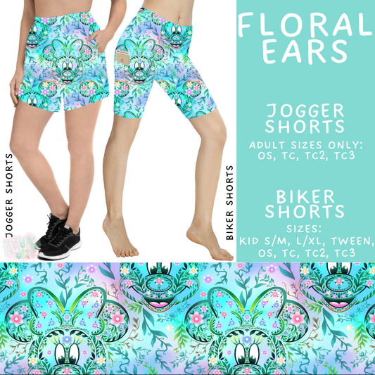 Batch #541 - Magical Faves 21 - Closes 6/10 - ETA mid August - Floral Ears Biker & Jogger Shorts