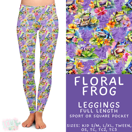 Batch #411 - July Request Run - Closes 9/11 - ETA late October - Floral Frog Full Length Leggings