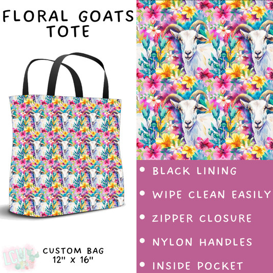 Batch #427 - August Request Run - Closes 10/9 - ETA late Nov - Floral Goats Tote