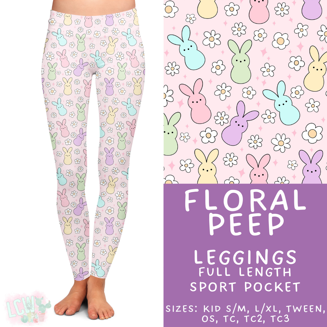 Batch #478 - Bunny Trail Collection - Closes 1/12 ETA - Early March - Floral Peep Full Length Leggings