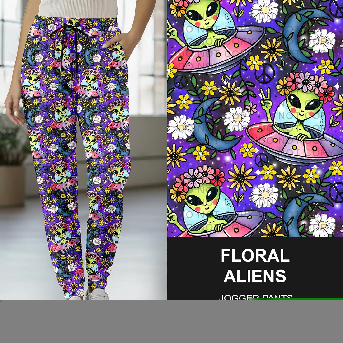 B270 - Preorder Floral Aliens Joggers (Closes 1/18. ETA early April)