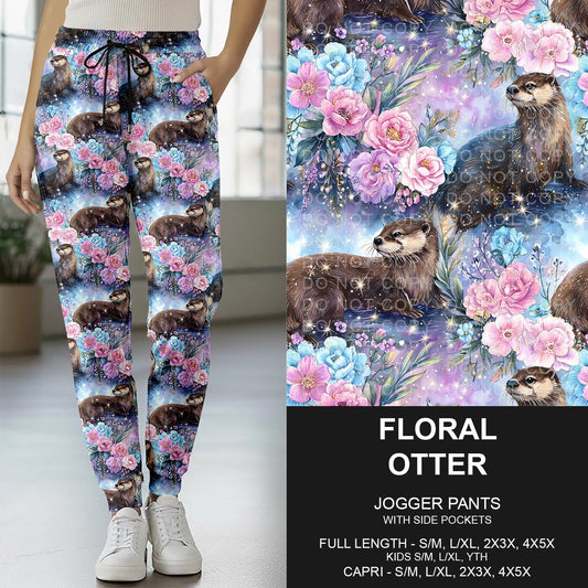 B274 - Preorder Floral Otter Joggers (Closes 2/22. ETA: late April) - Alonna's Legging Land