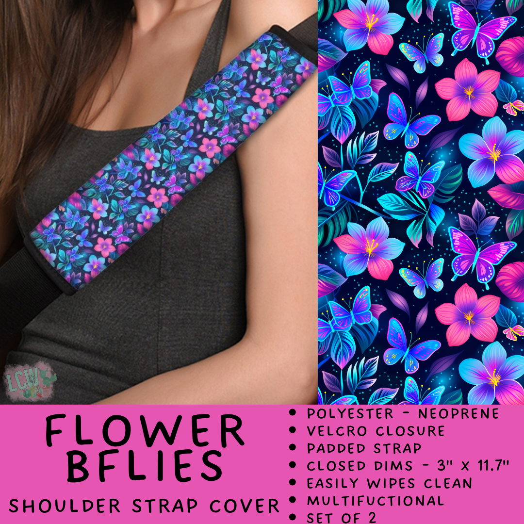 Batch #423 - Car Accessories - Closes 10/2 - ETA mid/late Nov - Flower BFlies Shoulder Strap Pads