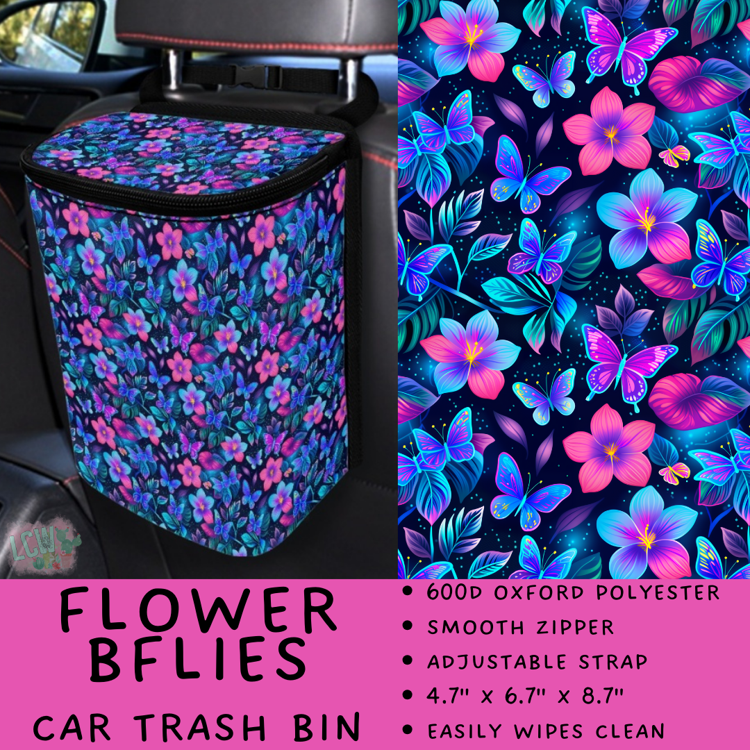 Batch #423 - Car Accessories - Closes 10/2 - ETA mid/late Nov - Flower BFlies Car Trash Bin