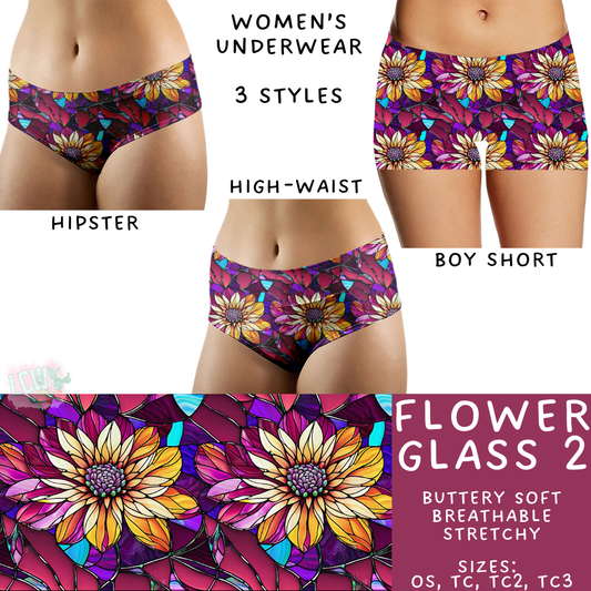 Batch #340 - Comfortable Underwear 4 - Closes 5/16 - ETA early July - Flower Glass 2 Women's Underwear