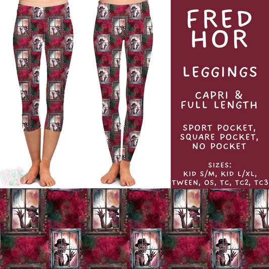Batch #571 - Horror Windows - Closes 8/17 - ETA mid Oct - Fred Hor Full and Capri Length Leggings