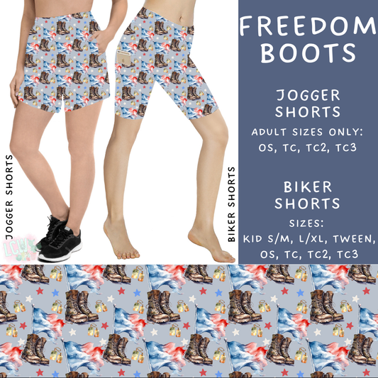 Batch #337 - USA Faves - Closes 5/7 - ETA mid June - Freedom Boots Biker & Jogger Shorts