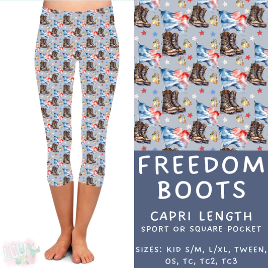 Batch #337 - USA Faves - Closes 5/7 - ETA mid June - Freedom Boots Capri Length Leggings