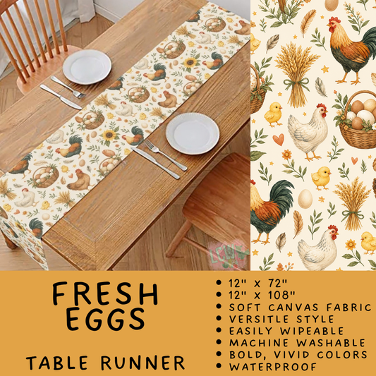 Batch #602 - Table Runners & Placemats - Closes 10/23 - ETA mid Dec - Fresh Eggs Table Runner