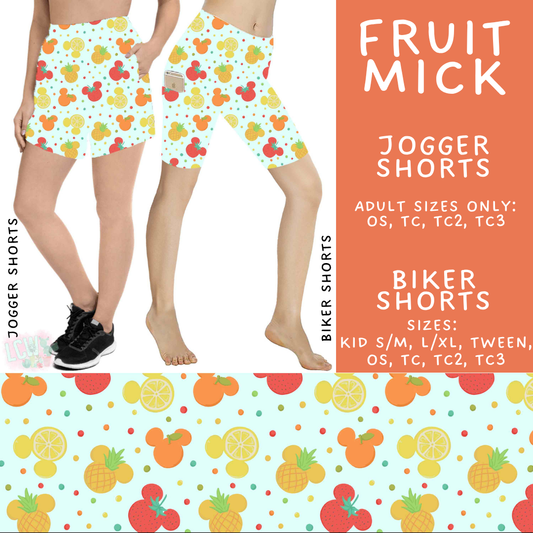 Batch #541 - Magical Faves 21 - Closes 6/10 - ETA mid August - Fruit Mick Biker & Jogger Shorts