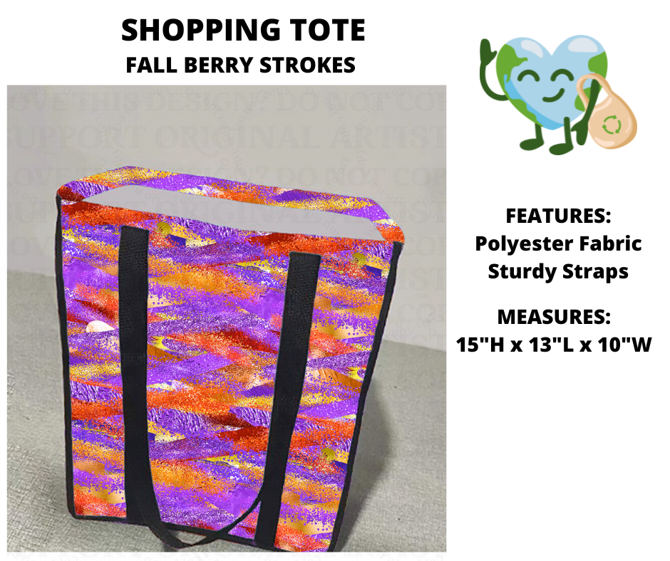 Fall Berry Strokes Shopping Tote