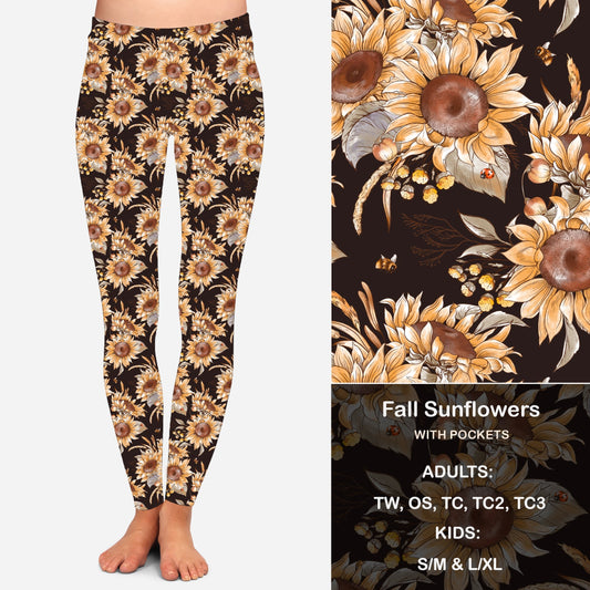 Fall Sunflowers Leggings with Pockets