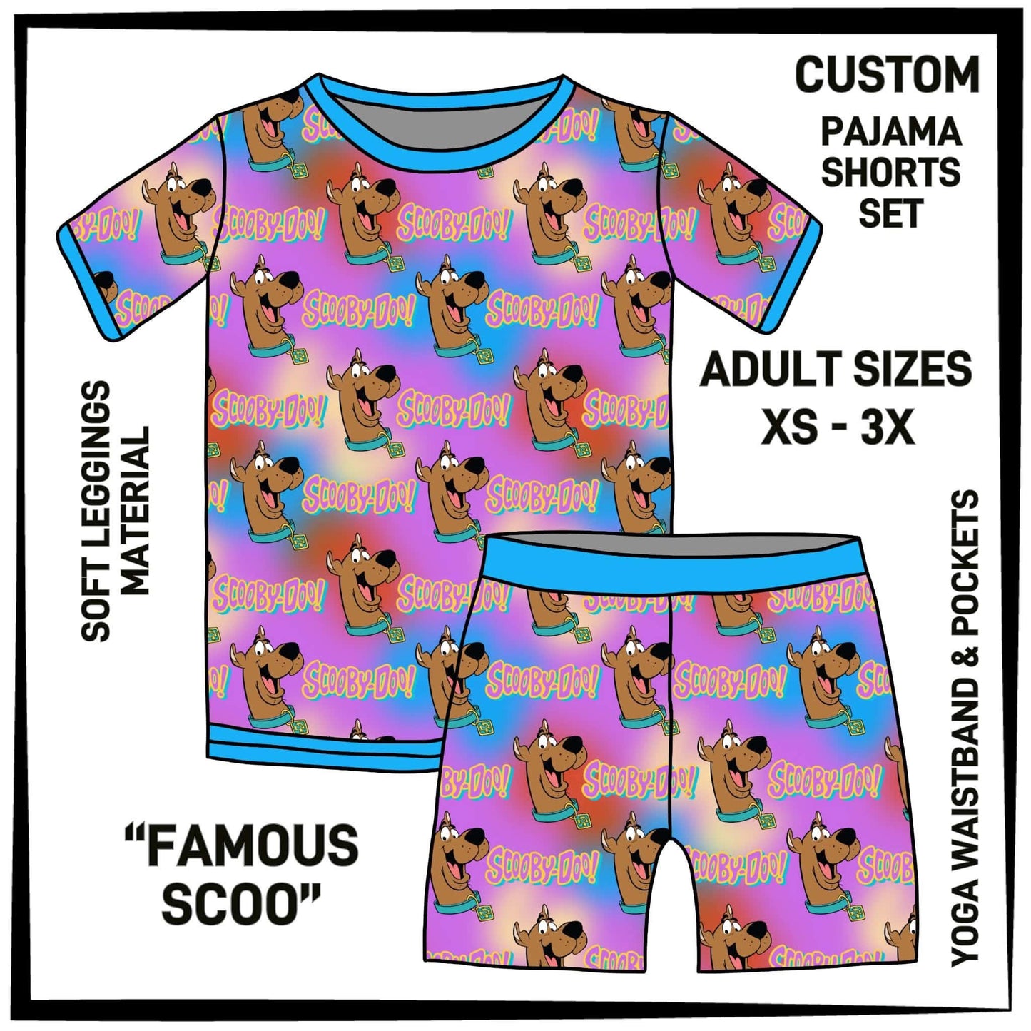 PS1S - Famous Scoo Pajamas Top & Shorts Set - Preorder Closing 7/4 ETA: Late Aug