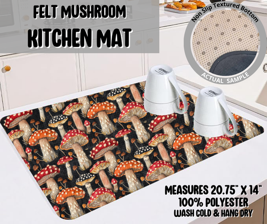 Preorder! Closes 5/22. ETA August. Felt Mushroom Kitchen Mat