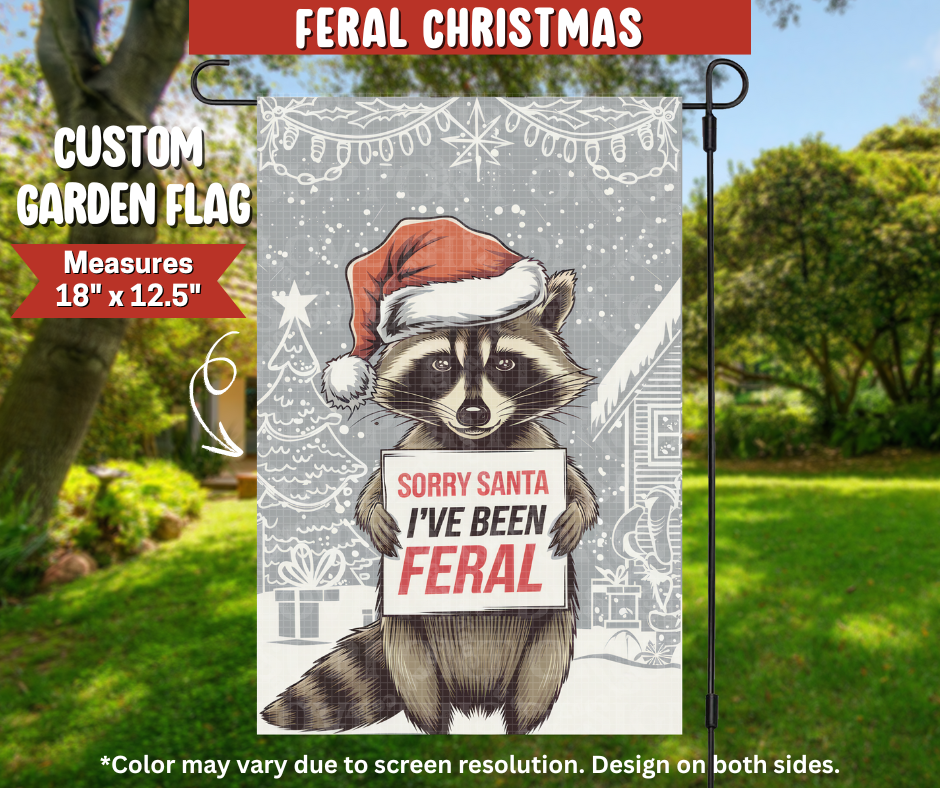 Feral Christmas Garden Flag - Alonna's Legging Land