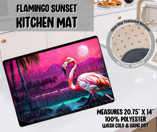 Flamingo Sunset Kitchen Mat