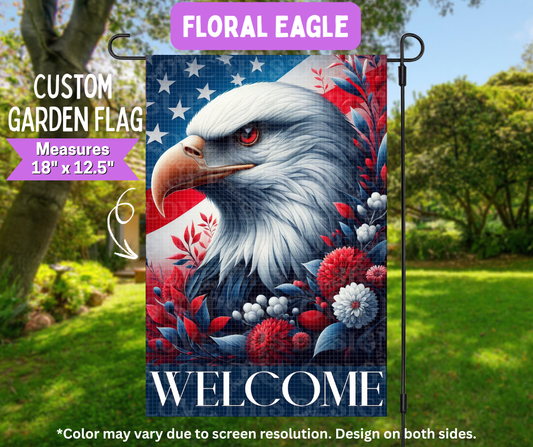 Floral Eagle Garden Flag