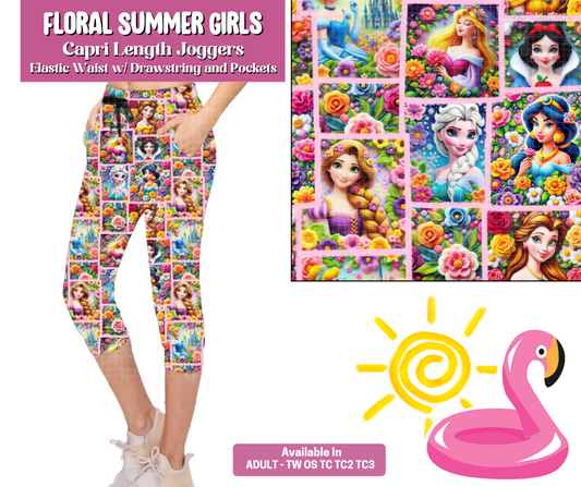 Preorder! Closes 5/6. ETA August. Floral Summer Girls Jogger Capri
