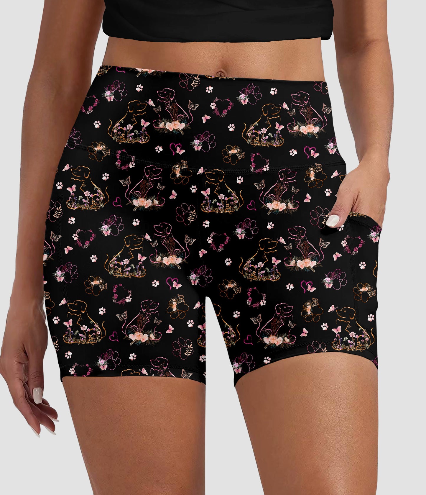 RTS - Foil Pets Biker Shorts w/ Pockets