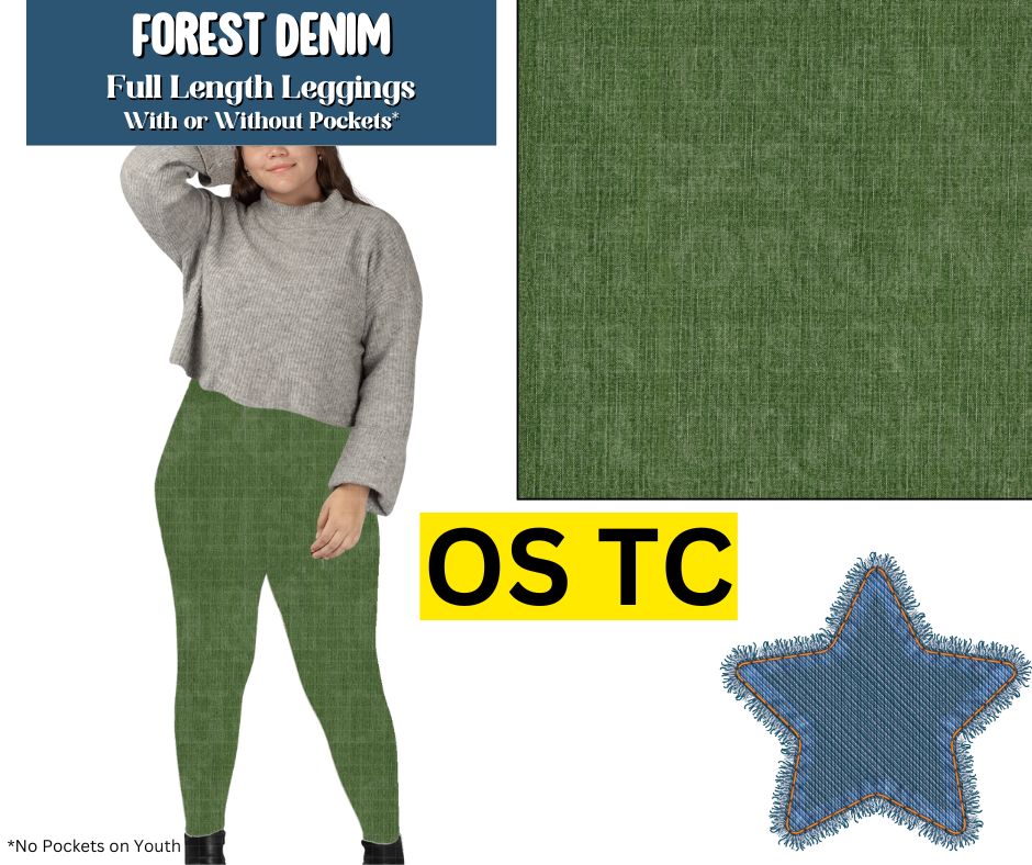 Forest Denim Full Length Leggings w/ Pockets