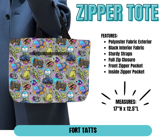 Preorder! Closes 5/21. ETA August. Fort Tatts Zipper Tote
