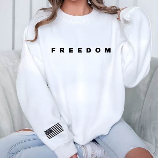 Freedom with Flag Sleeve Sweatshirt