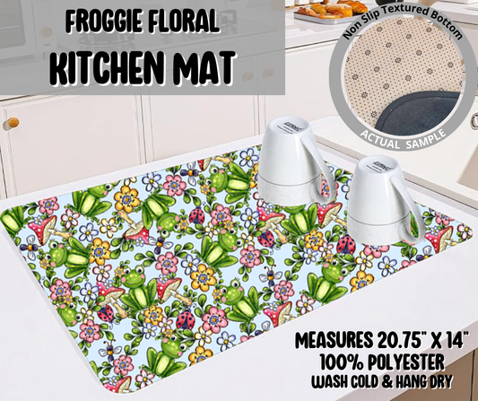 Preorder! Closes 5/22. ETA August. Froggie Floral Kitchen Mat