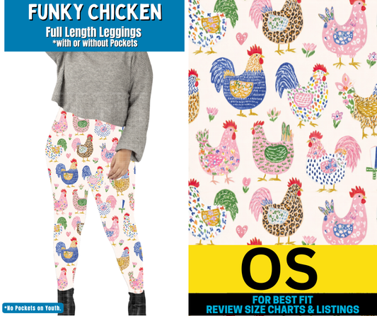 Funky Chicken Full Length Leggings w/ Pockets