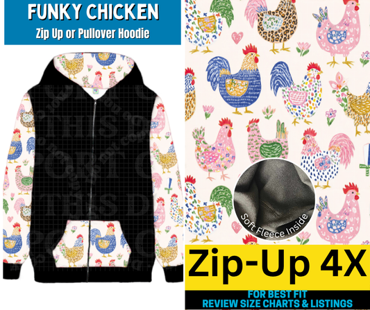 Funky Chicken Zip-Up Hoodie - Alonna's Legging Land