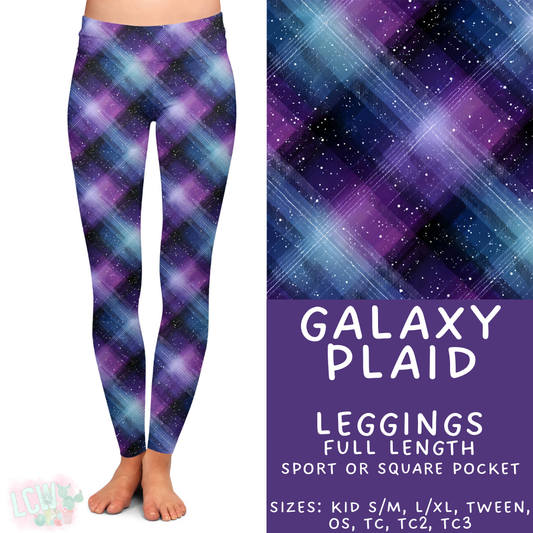 Batch #421 - Fun Run 15 - Closes 9/29 - ETA mid/late Nov - Galaxy Plaid Full Length Leggings