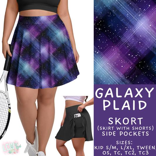 Batch #421 - Fun Run 15 - Closes 9/29 - ETA mid/late Nov - Galaxy Plaid Skort