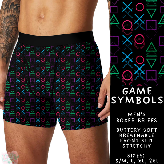 Batch #340 - Comfortable Underwear 4 - Closes 5/16 - ETA early July - Game Symbols Men's Boxer Briefs