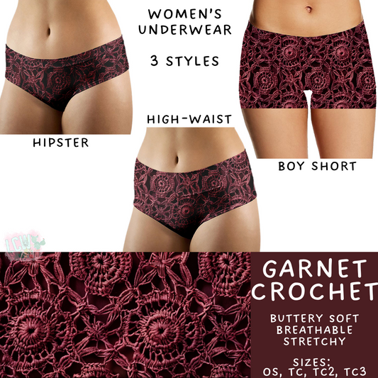 Batch #340 - Comfortable Underwear 4 - Closes 5/16 - ETA early July - Garnet Crochet Women's Underwear