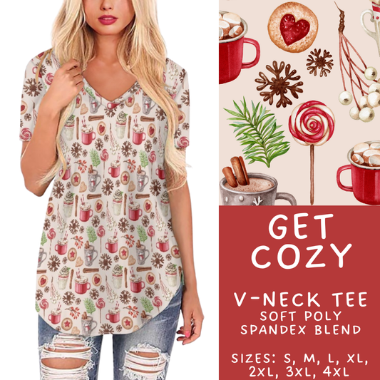 Batch #428 - Christmas Spirit - Closes 10/10 - ETA late Nov - Get Cozy V-Neck Tee