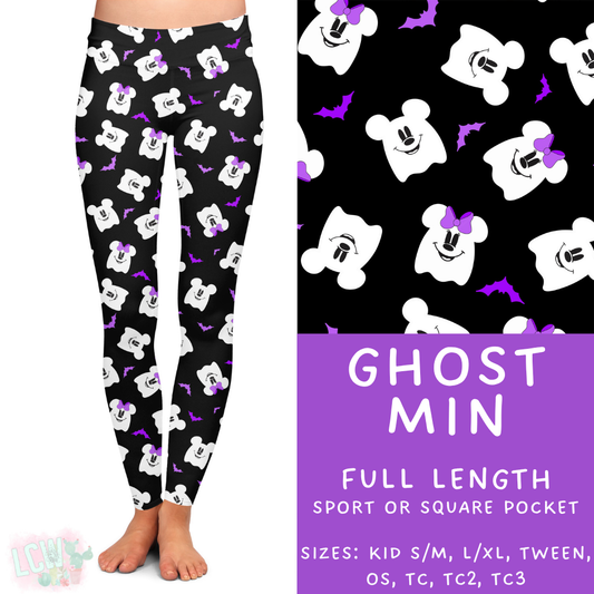 Ready to Ship - Ghost Min Full Length Leggings - Sport Pocket OS & Square Pocket TC