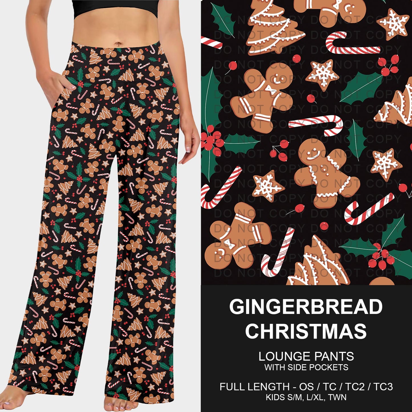 B253 - Preorder Gingerbread Christmas Lounge Pants (Closes 9/28. ETA late Nov.)