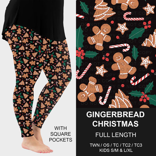B253 - Preorder Gingerbread Christmas Leggings w/ Pockets (Closes 9/28. ETA late Nov.)