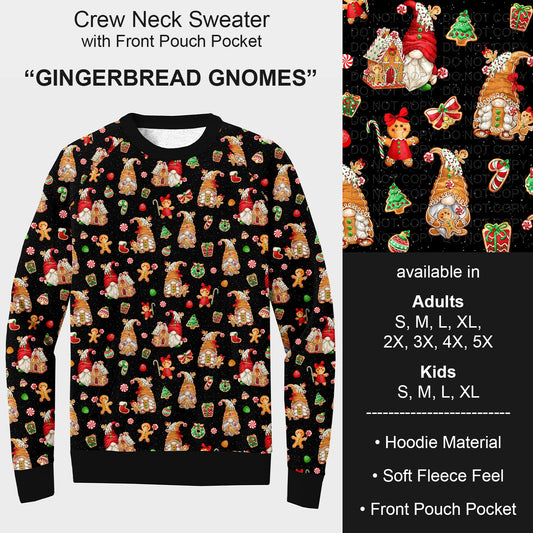 B254 - Preorder Gingerbread Gnomes Sweater w/ Front Pocket (Closes 10/05. ETA early Dec.)