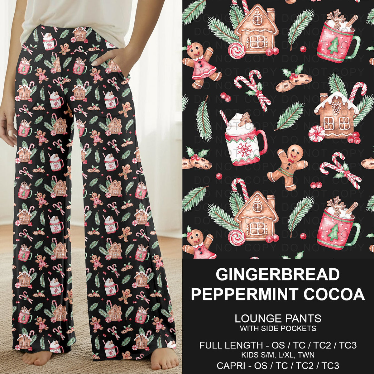 B313 - Preorder Gingerbread Peppermint Cocoa Lounge Pants (Closes 9/20. ETA: late Nov.)