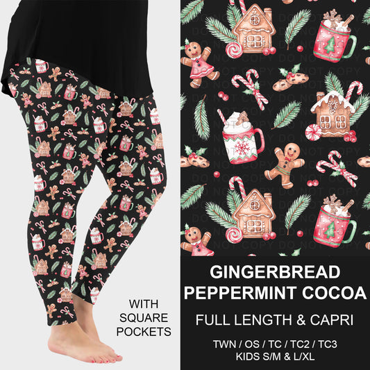 B313 - Preorder Gingerbread Peppermint Cocoa Leggings w/ Pockets (Closes 9/20. ETA: late Nov.)