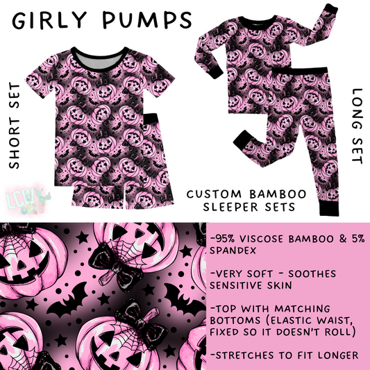Ready to Ship - Girly Pumps Bamboo Long Sleeper Set - 4T