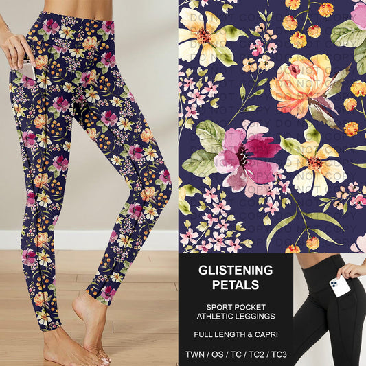 B283 - Preorder Glistening Petals Sport Pocket Leggings (Closes 4/05. ETA: mid June)