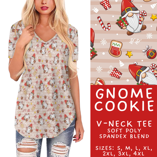 Batch #424 - Jingle All The Way - Closes 10/3 - ETA mid/late Nov - Gnome Cookie V-Neck Tee