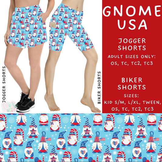 Batch #337 - USA Faves - Closes 5/7 - ETA mid June - Gnome USA Biker & Jogger Shorts