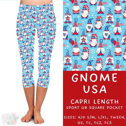 Batch #337 - USA Faves - Closes 5/7 - ETA mid June - Gnome USA Capri Length Leggings