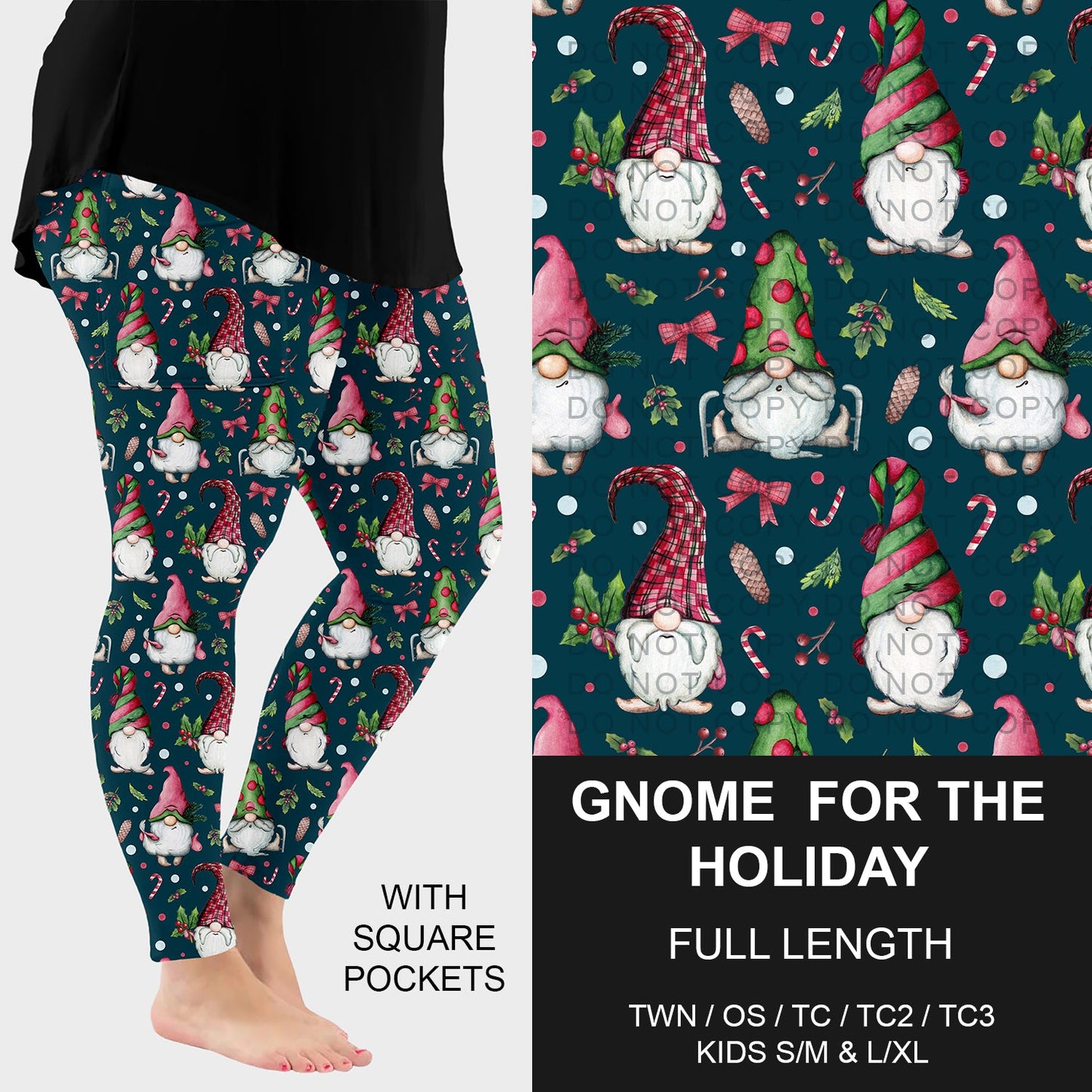 B254 - Preorder Gnome for the Holiday Leggings w/ Pockets (Closes 10/05. ETA early Dec.)