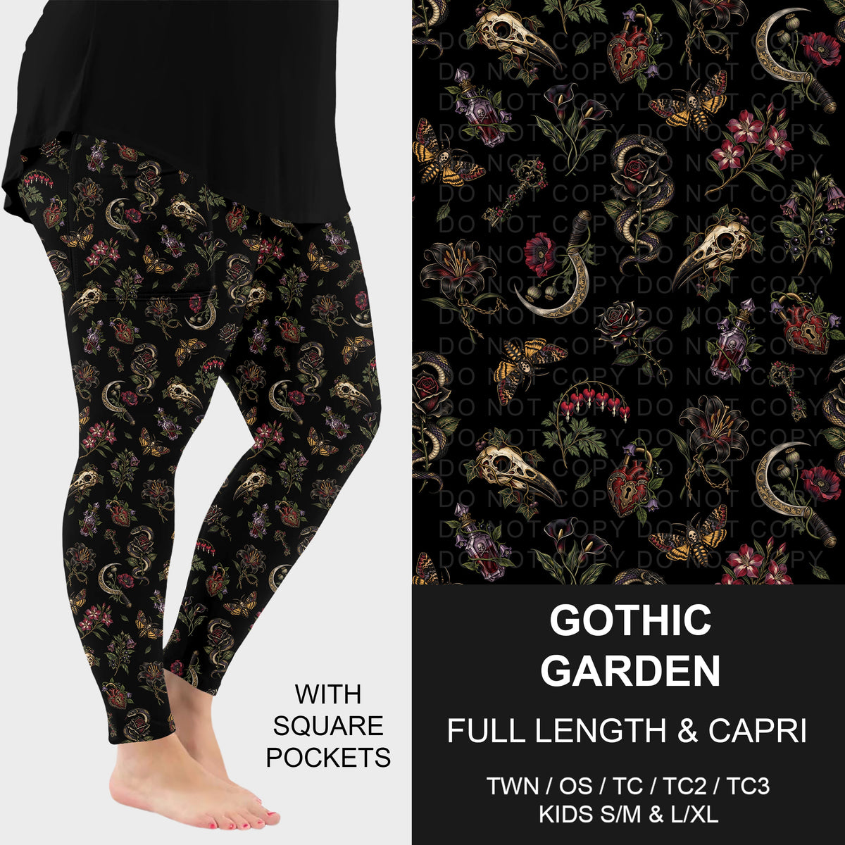 B320 - Preorder Gothic Garden Leggings w/ Pockets (Closes 11/08. ETA: mid Jan.)