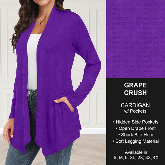 B280 - Preorder Grape Crush Cardigan w/ Pockets (Closes 3/22. ETA: late May)