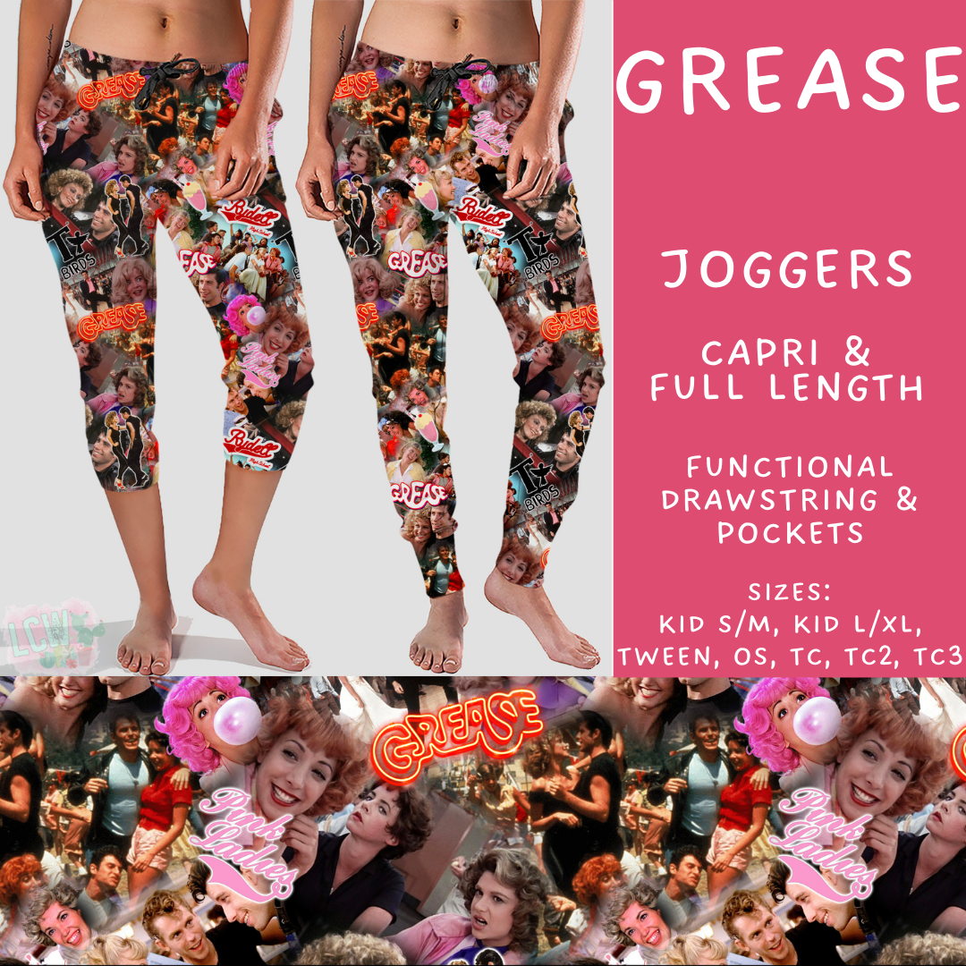 Batch #502 - Show Time - Closes 3/11 - ETA mid May - Grease Full and Capri Length Joggers